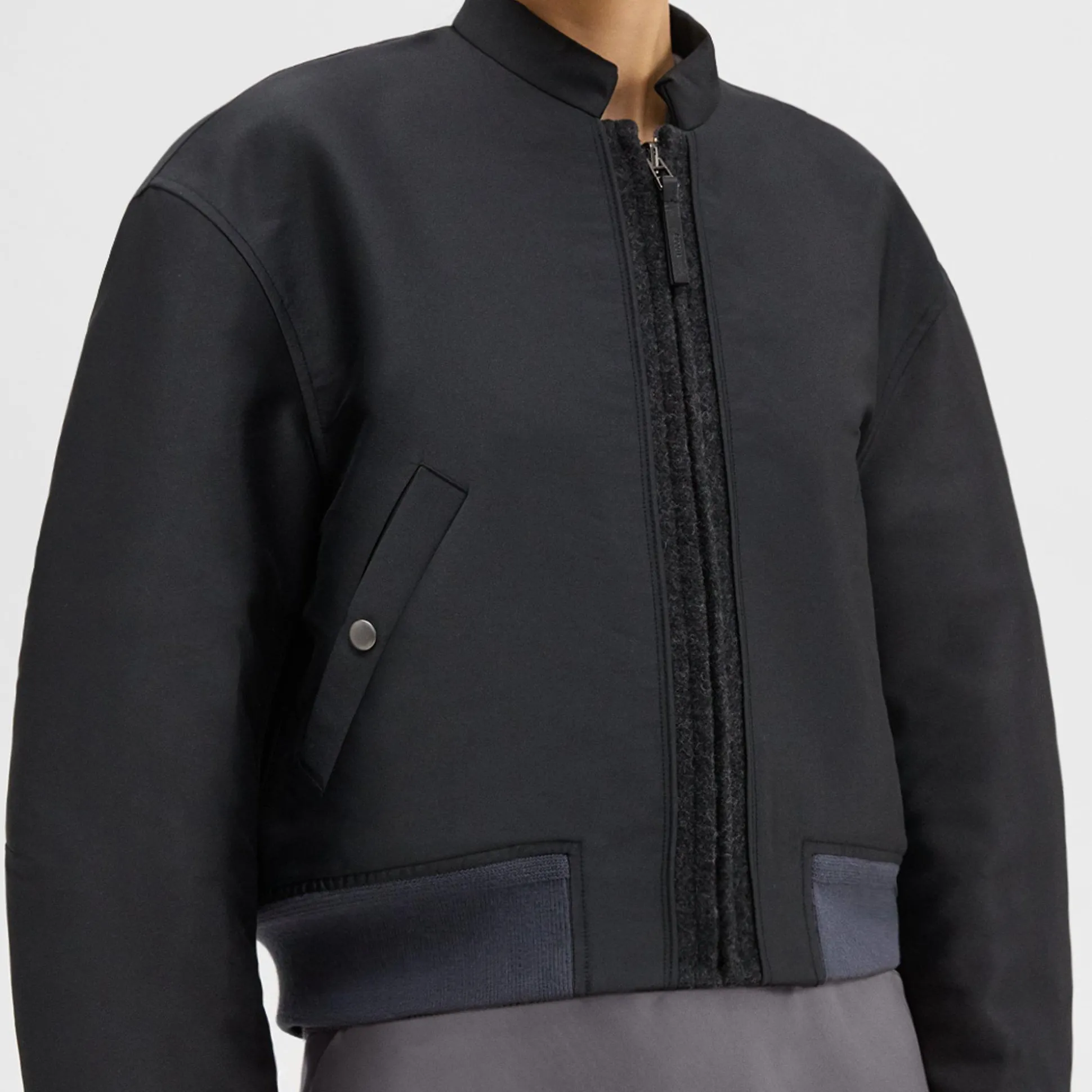 Theory Recycled Poly Reversible Bomber Jacket-Women Outerwear