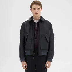 Theory Recycled Poly Reversible Bomber Jacket-Men Outerwear