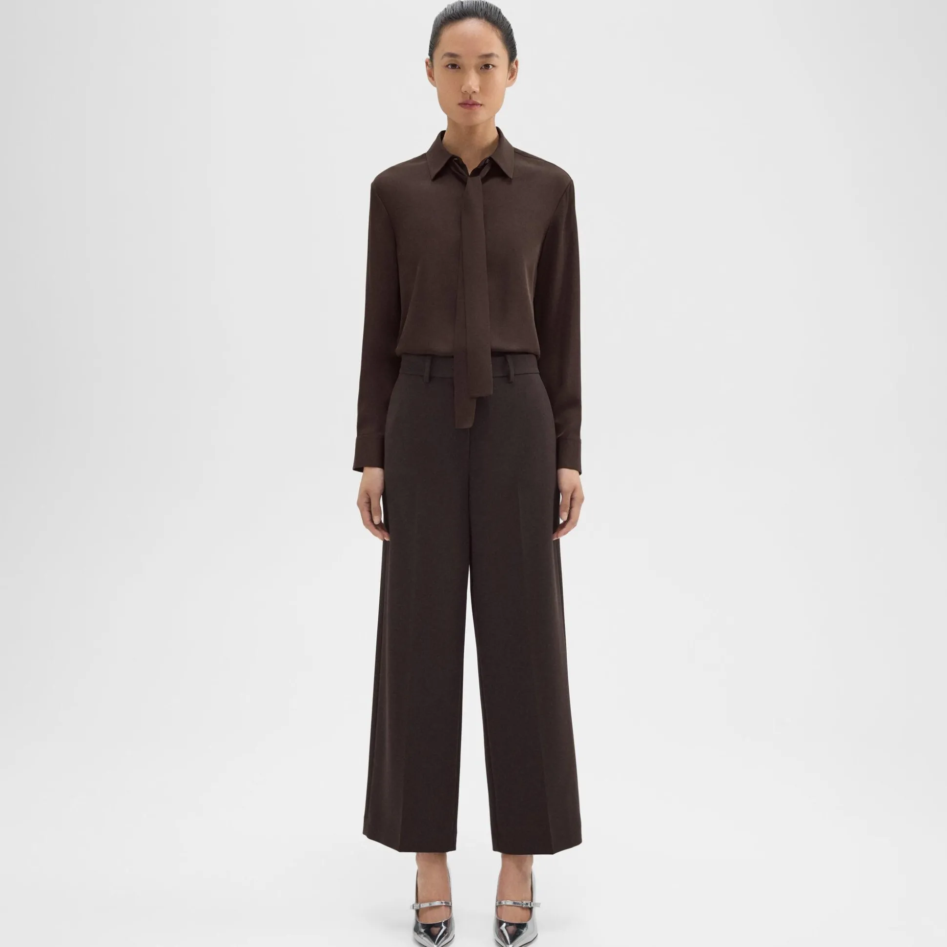 Theory Relaxed Straight Pant In Admiral Crepe-Women Pants