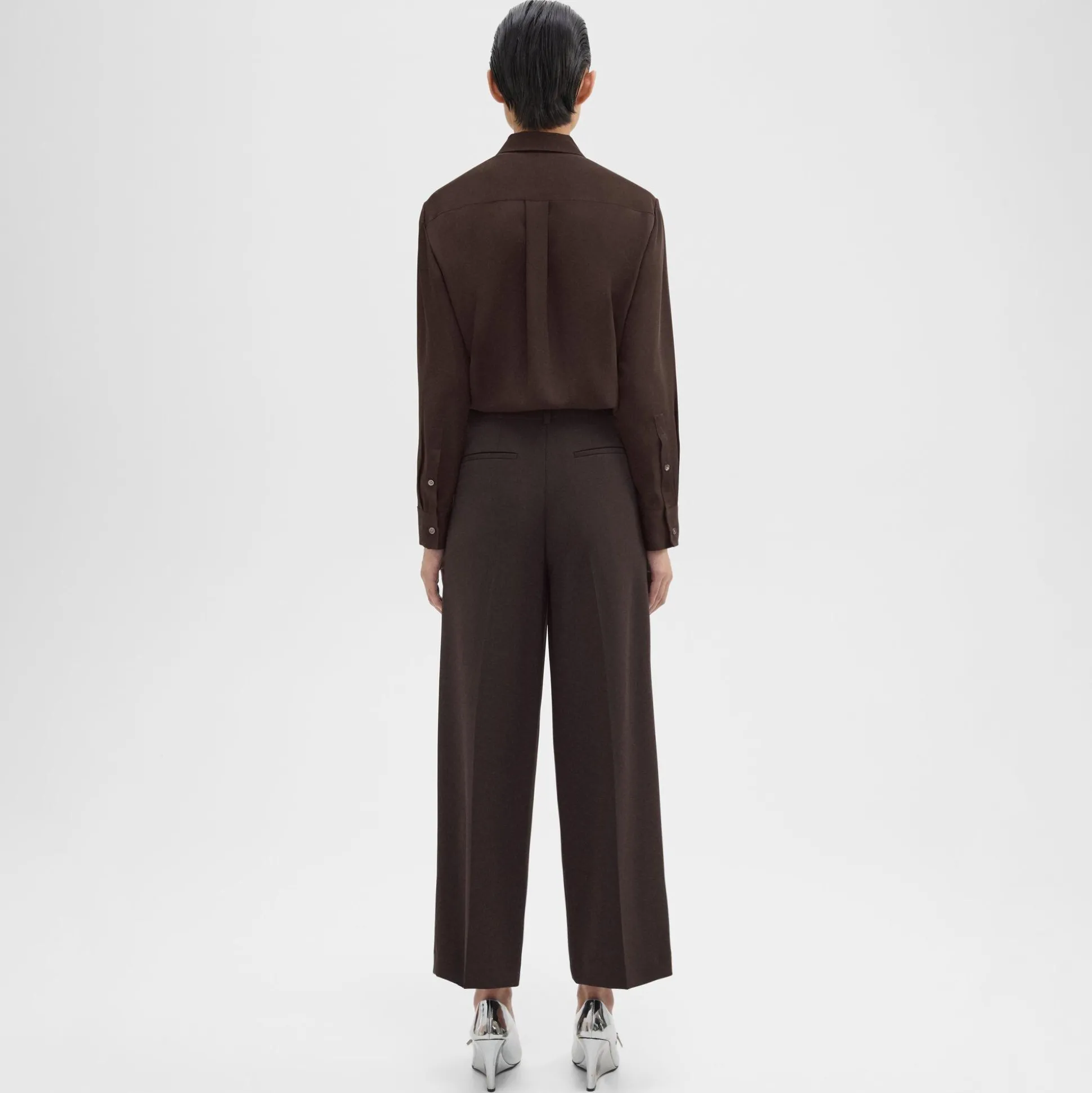 Theory Relaxed Straight Pant In Admiral Crepe-Women Pants