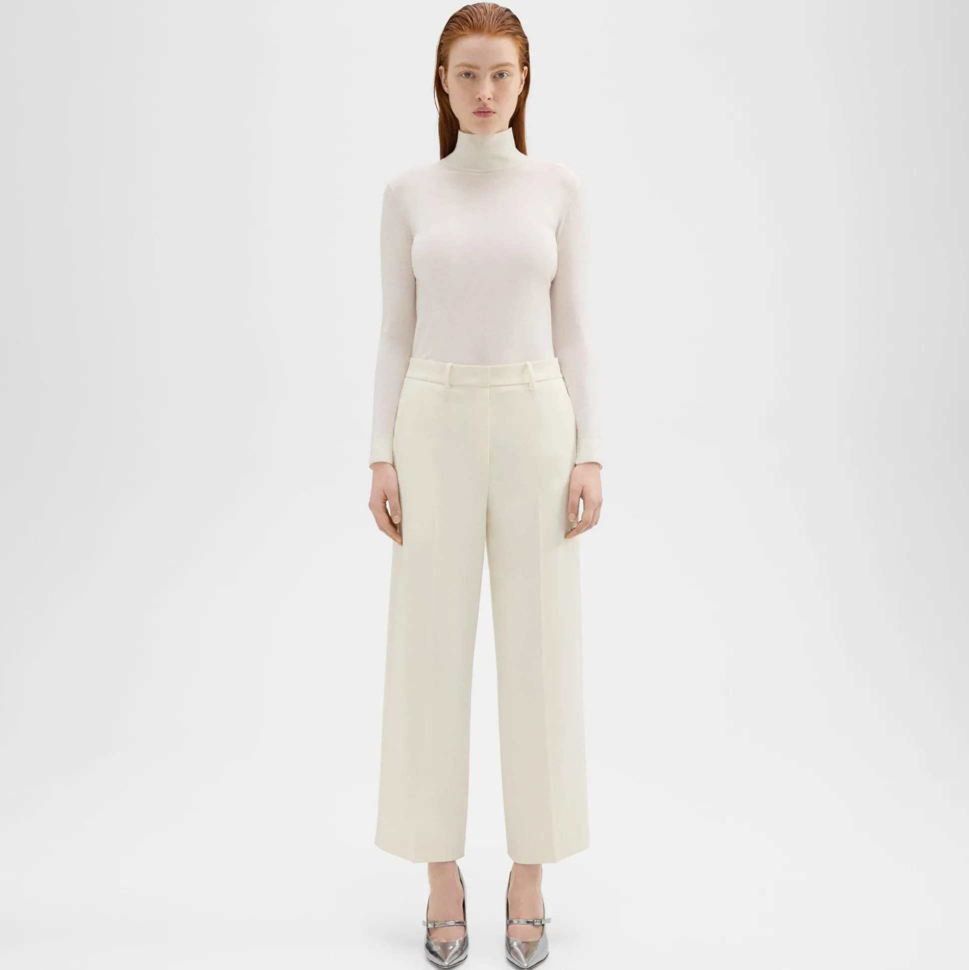 Theory Relaxed Straight Pant In Admiral Crepe-Women Suits|Pants