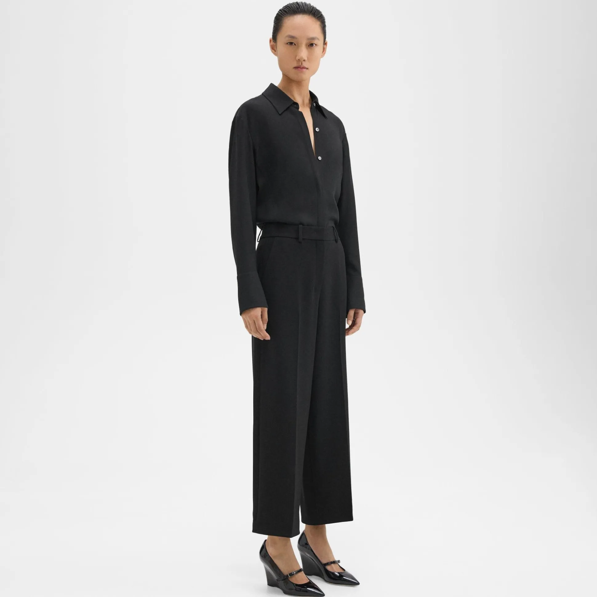 Theory Relaxed Straight Pant In Admiral Crepe-Women Suits|Pants