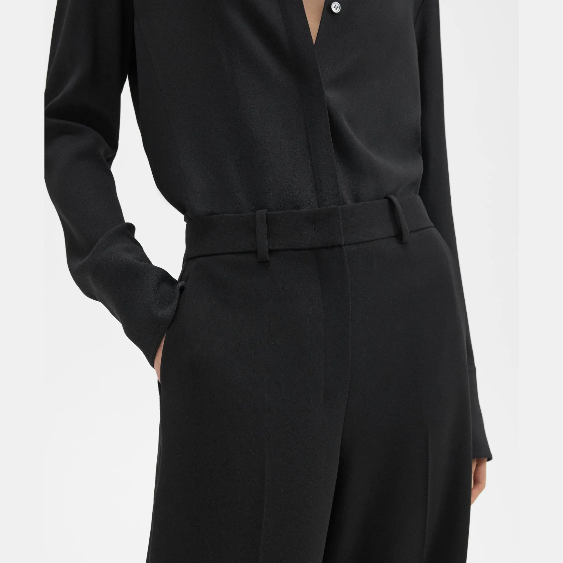 Theory Relaxed Straight Pant In Admiral Crepe-Women Suits|Pants