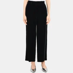 Theory Relaxed Straight Pant In Stretch Velvet-Women Suits|Pants