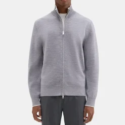 Theory Remi Zip Cardigan In Regal Wool-Men Sweaters + Cardigans