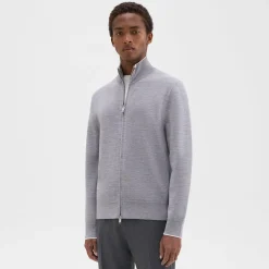 Theory Remi Zip Cardigan In Regal Wool-Men Sweaters + Cardigans