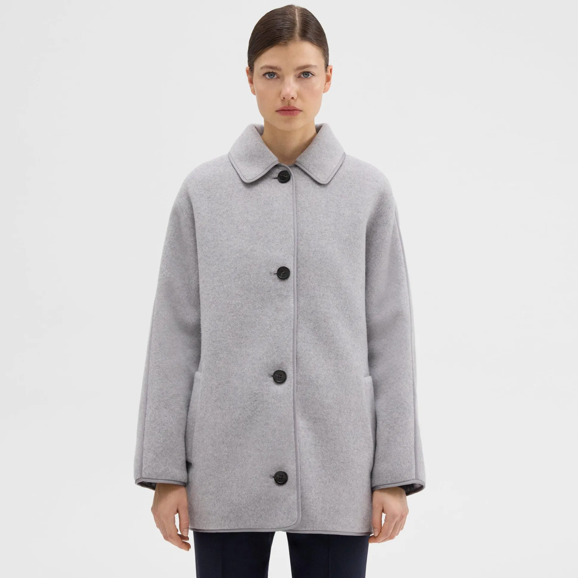 Theory Reversible Recycled Wool Car Coat-Women Outerwear