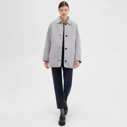 Theory Reversible Recycled Wool Car Coat-Women Outerwear