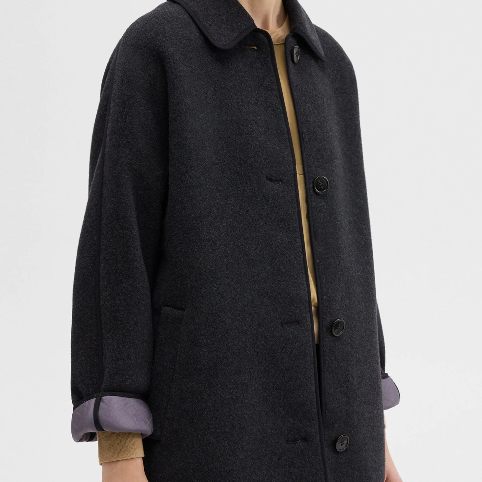 Theory Reversible Recycled Wool Car Coat-Women Outerwear