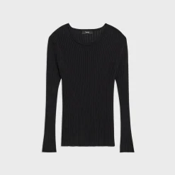 Theory Rib Knit Top In Regal Wool-Women Sweaters + Cardigans