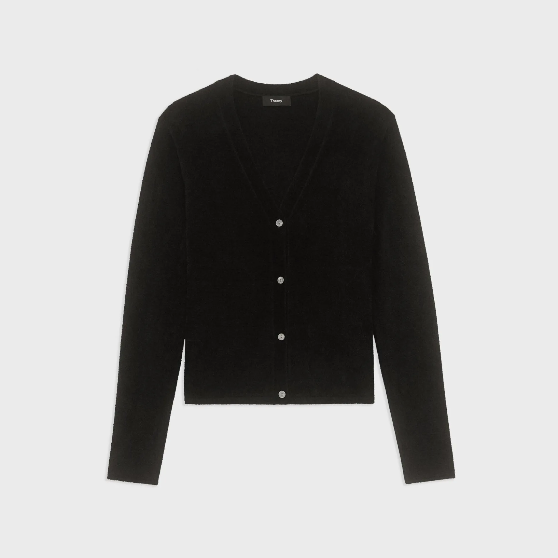 Theory Rib Knit V-Neck Cardigan In Velvet-Women Sweaters + Cardigans