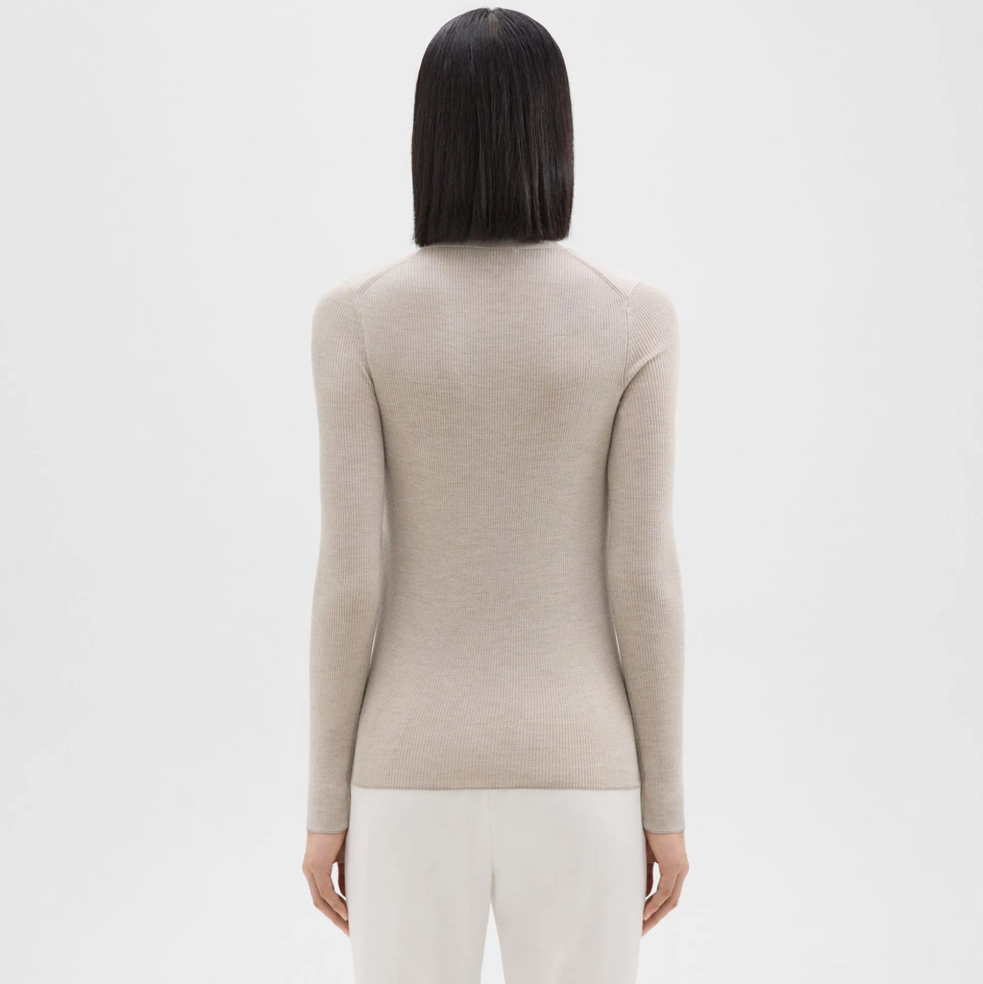 Theory Rib Knit V-Neck Cardigan In Regal Wool-Women Sweaters + Cardigans