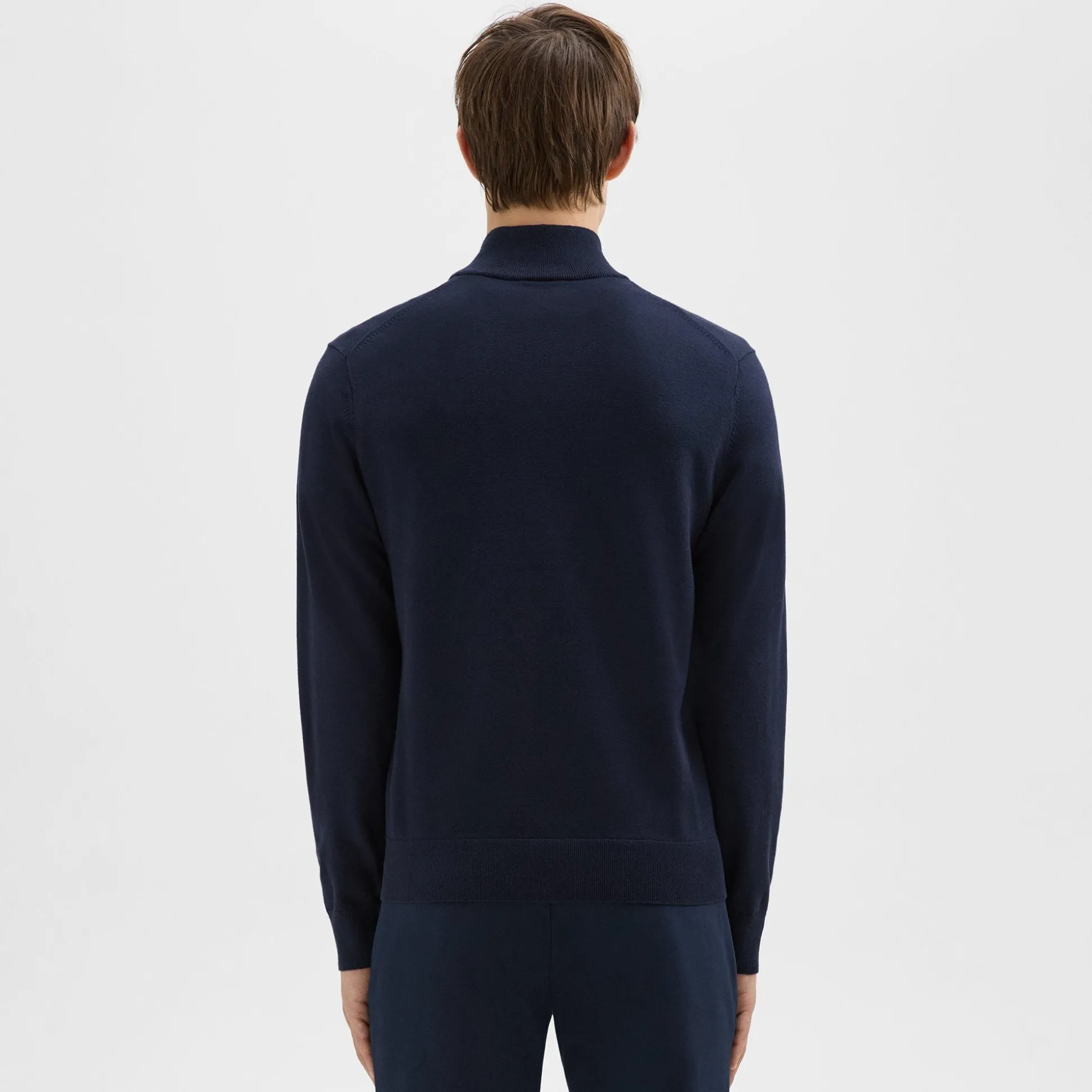 Theory Riland Quarter-Zip Sweater In Light Bilen-Men Sweaters + Cardigans