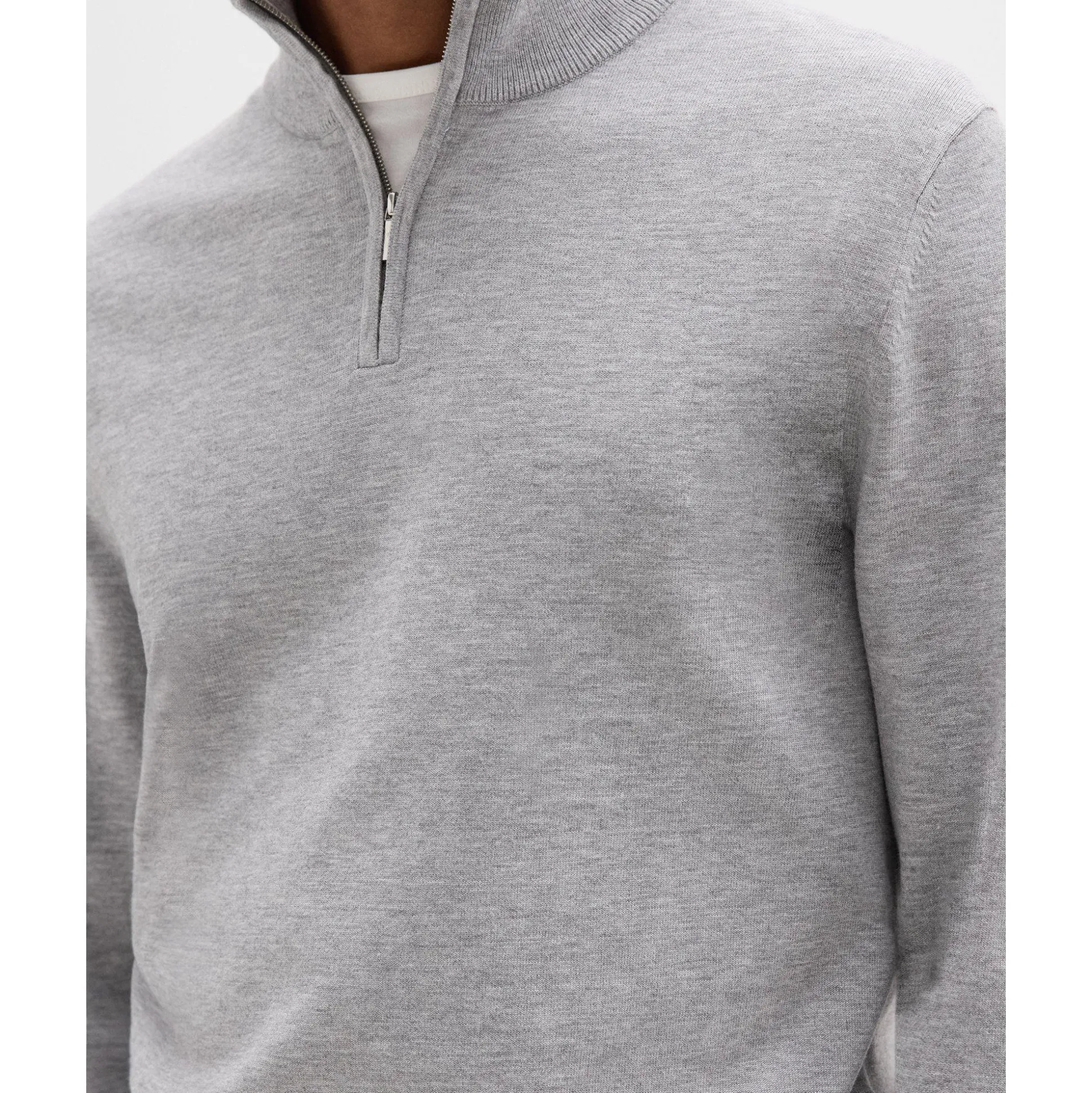 Theory Riland Quarter-Zip Sweater In Light Bilen-Men Sweaters + Cardigans
