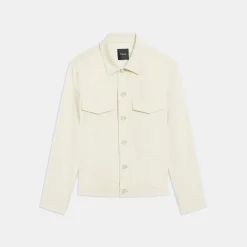 Theory River Trucker Jacket In Neoteric Twill-Men Outerwear|Blazers + Jackets