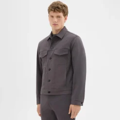 Theory River Trucker Jacket In Neoteric Twill-Men Outerwear|Blazers + Jackets