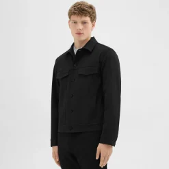 Theory River Trucker Jacket In Neoteric Twill-Men Outerwear|Blazers + Jackets