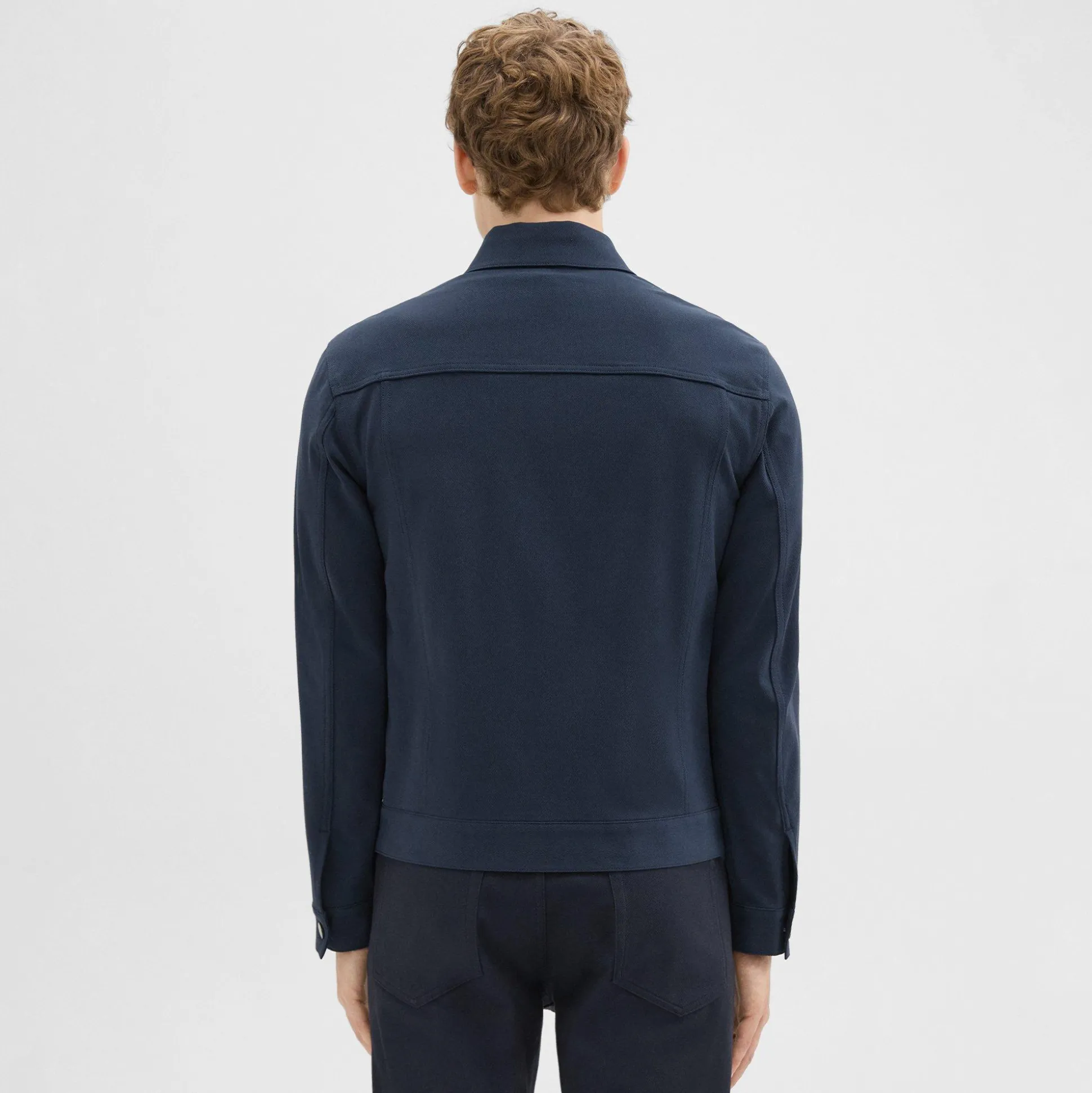 Theory River Trucker Jacket In Neoteric Twill-Men Outerwear|Blazers + Jackets