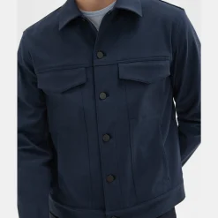 Theory River Trucker Jacket In Neoteric Twill-Men Outerwear|Blazers + Jackets