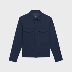 Theory River Trucker Jacket In Neoteric Twill-Men Outerwear|Blazers + Jackets