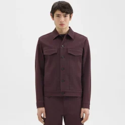 Theory River Trucker Jacket In Neoteric Twill-Men Outerwear|Blazers + Jackets