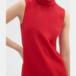 Theory Roll Neck Mini Dress In Admiral Crepe-Women Dresses