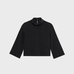 Theory Roll Neck Top In Admiral Crepe-Women Tops