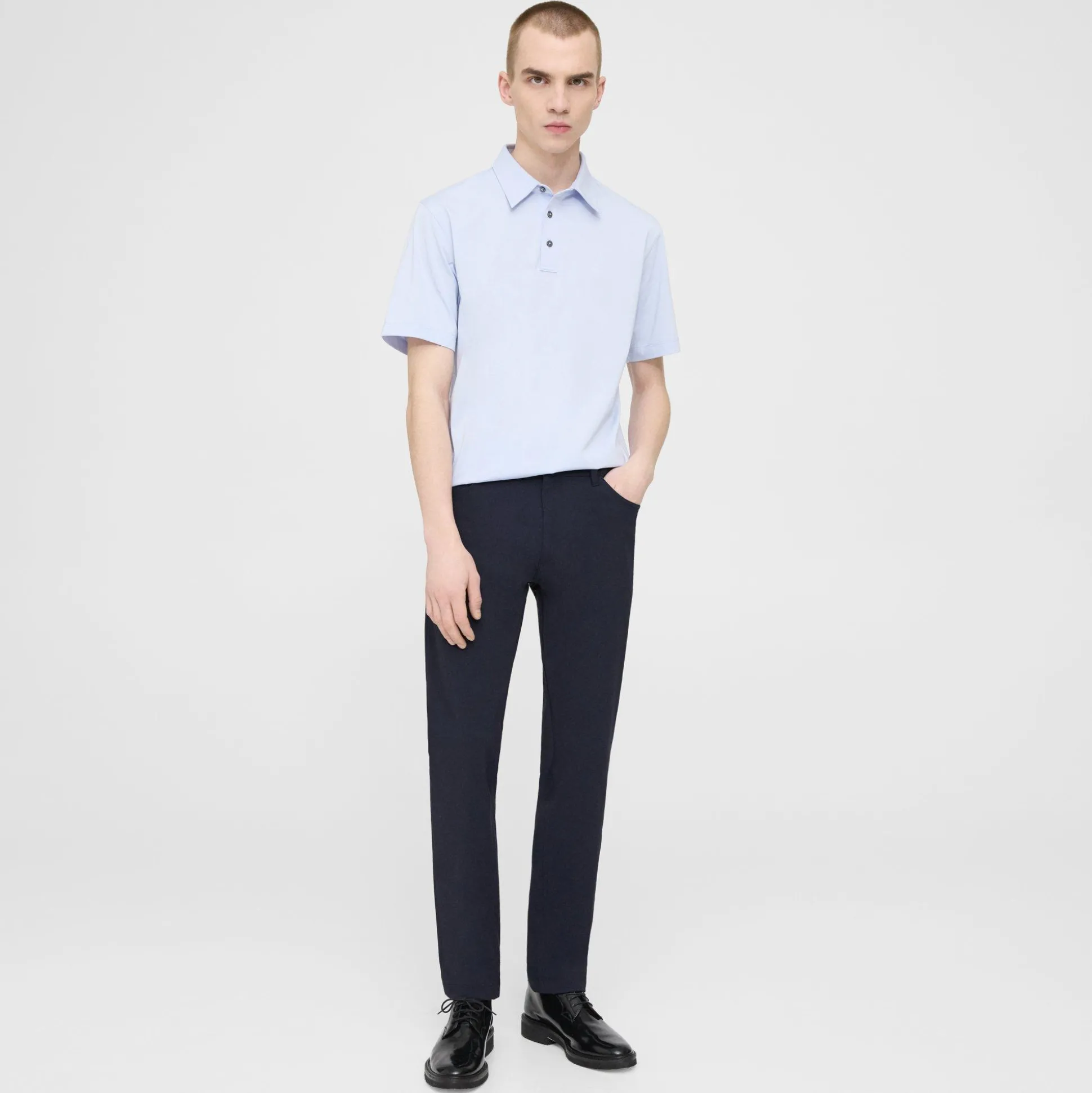 Theory Ronan Polo Shirt In Structure Knit-Men T-shirts + Polos