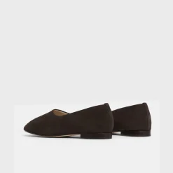 Theory Round Flat In Suede-Women Shoes