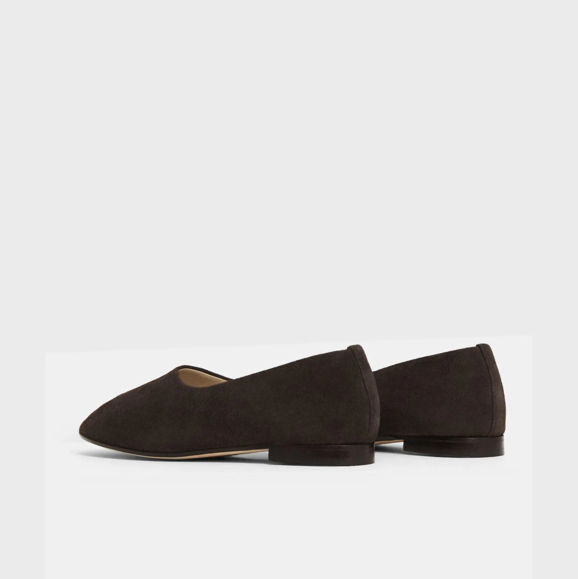 Theory Round Flat In Suede-Women Shoes