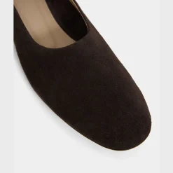 Theory Round Flat In Suede-Women Shoes