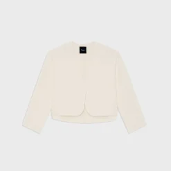 Theory Rounded Crop Jacket In Double-Face Wool-Cashmere-Women Outerwear