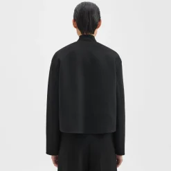 Theory Rounded Crop Jacket In Double-Face Wool-Cashmere-Women Outerwear