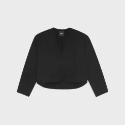 Theory Rounded Crop Jacket In Double-Face Wool-Cashmere-Women Outerwear