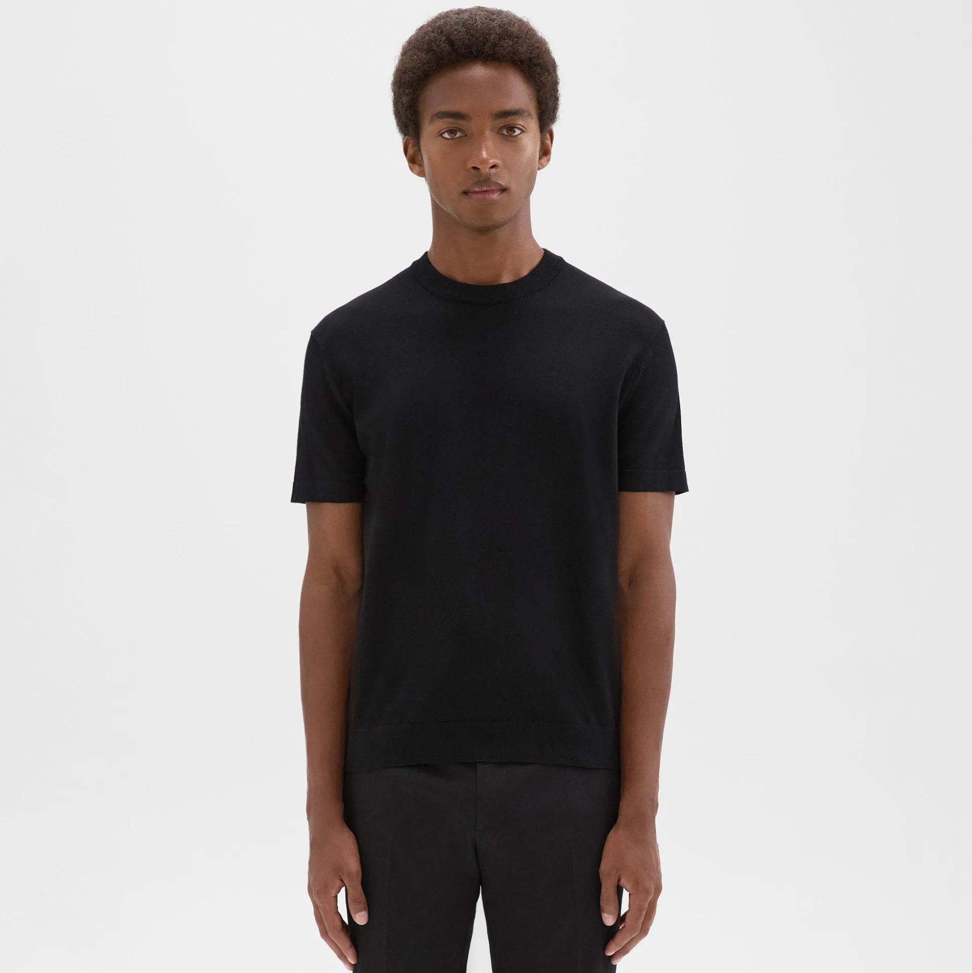 Theory Sarior Short-Sleeve Sweater In Light Bilen-Men T-shirts + Polos|Sweaters + Cardigans