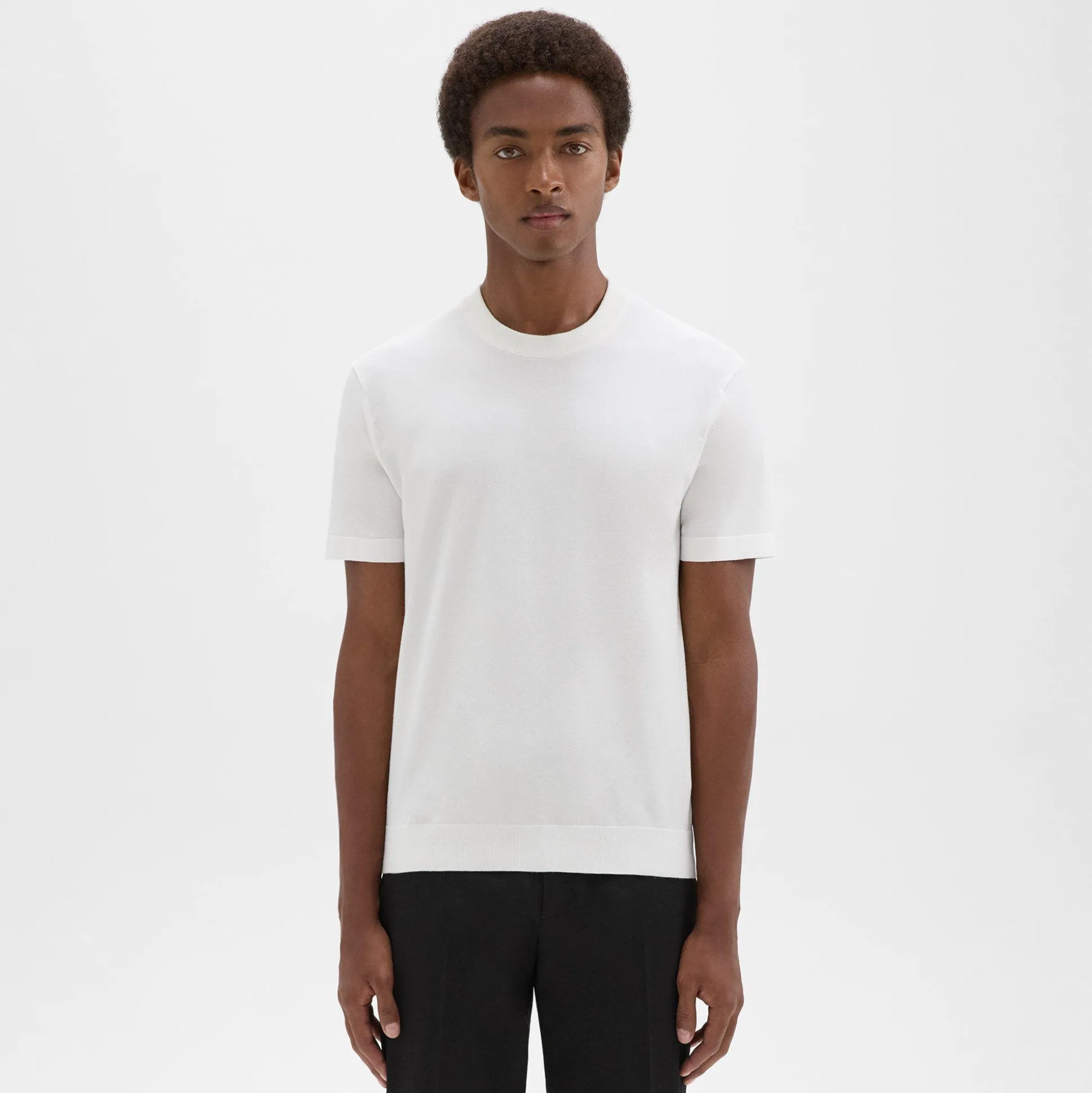 Theory Sarior Short-Sleeve Sweater In Light Bilen-Men T-shirts + Polos|Sweaters + Cardigans