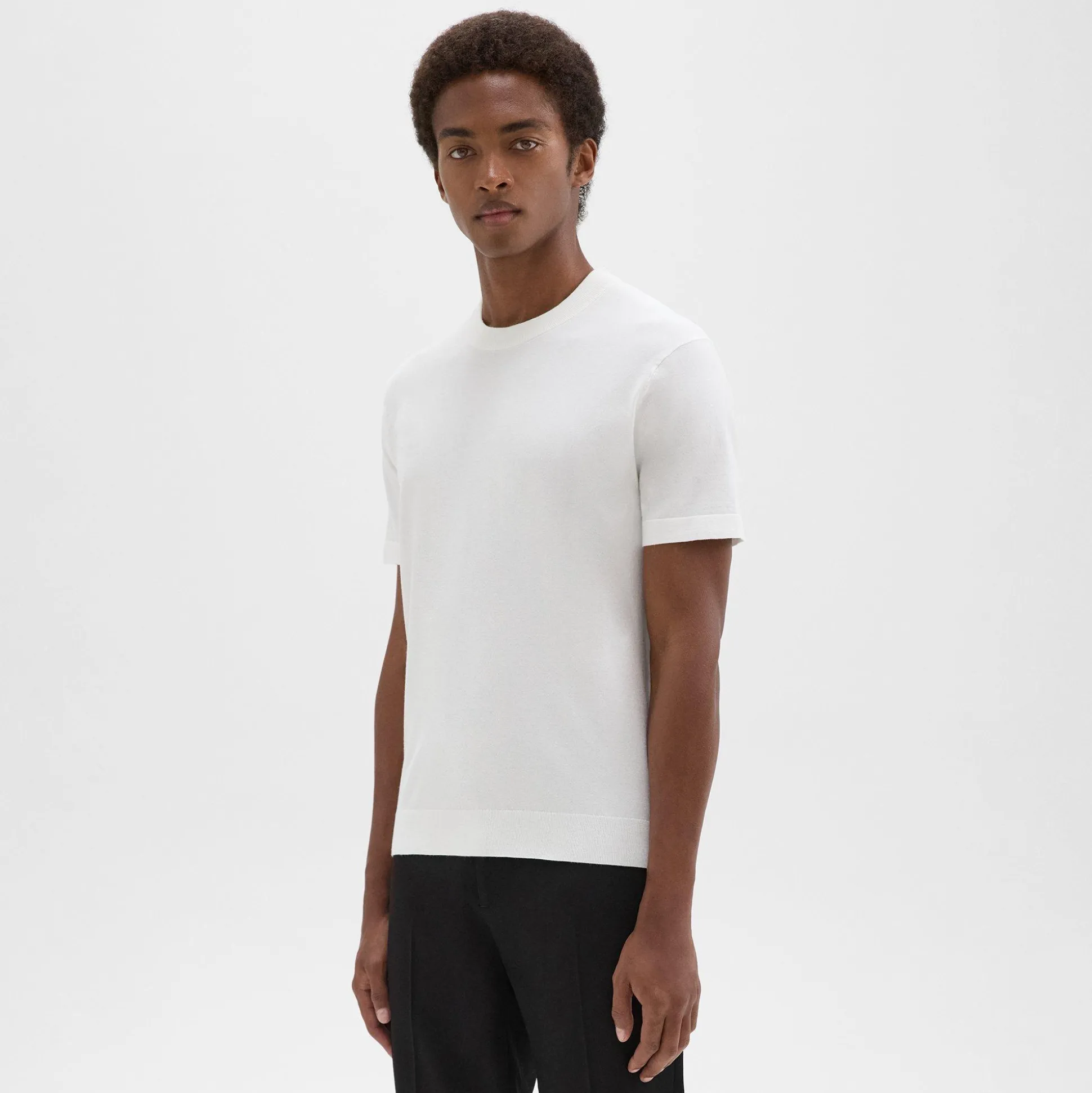 Theory Sarior Short-Sleeve Sweater In Light Bilen-Men T-shirts + Polos|Sweaters + Cardigans
