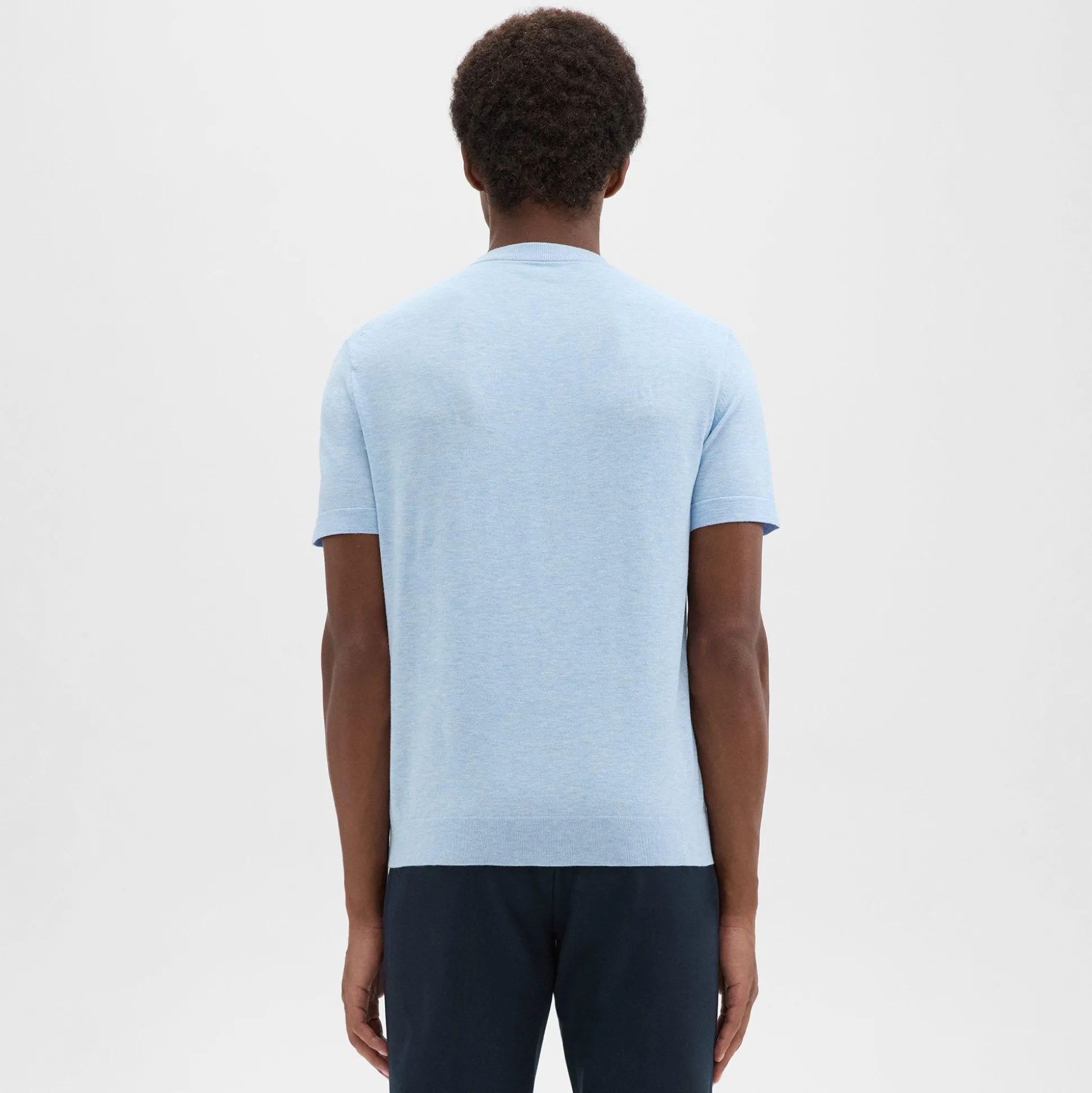 Theory Sarior Short-Sleeve Sweater In Light Bilen-Men T-shirts + Polos|Sweaters + Cardigans