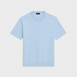 Theory Sarior Short-Sleeve Sweater In Light Bilen-Men T-shirts + Polos|Sweaters + Cardigans