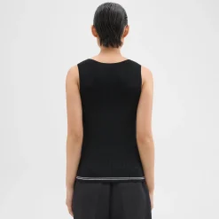Theory Scoop Neck Sweater Shell In Regal Wool-Women Sweaters + Cardigans