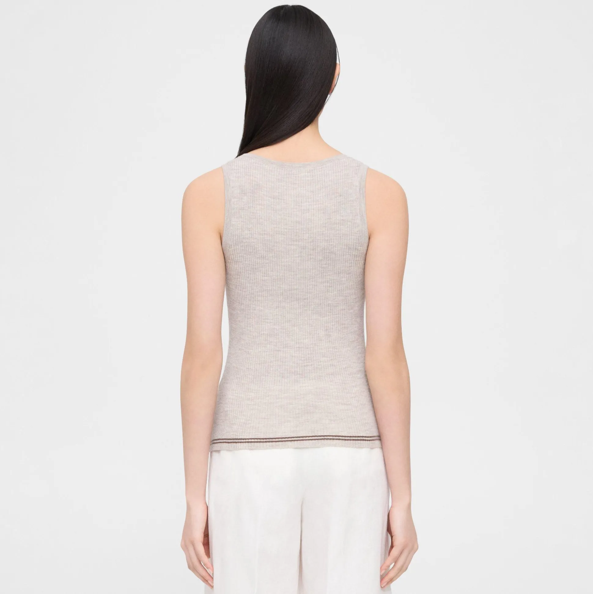 Theory Scoop Neck Sweater Shell In Regal Wool-Women Sweaters + Cardigans