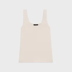 Theory Scoop Neck Tank In Stretch Cotton-Women T-Shirts