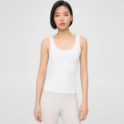 Theory Scoop Neck Tank In Stretch Cotton-Women Tops|T-Shirts