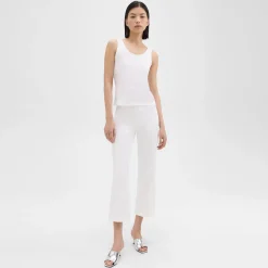 Theory Scoop Neck Tank Top In Rib Knit Viscose-Women T-Shirts