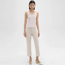 Theory Scoop Neck Tank Top In Rib Knit Viscose-Women T-Shirts