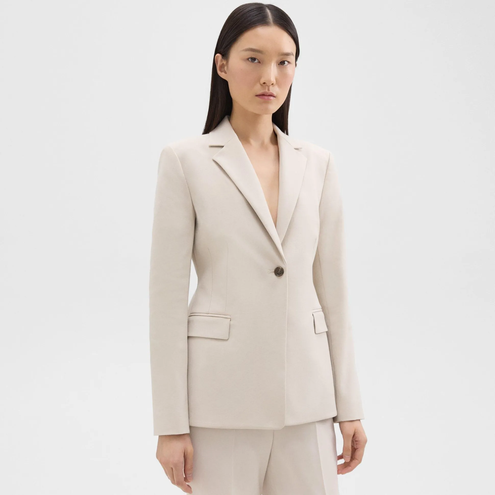 Theory Sculpted Blazer In Stretch Cotton-Blend-Women Suits|Blazers + Jackets