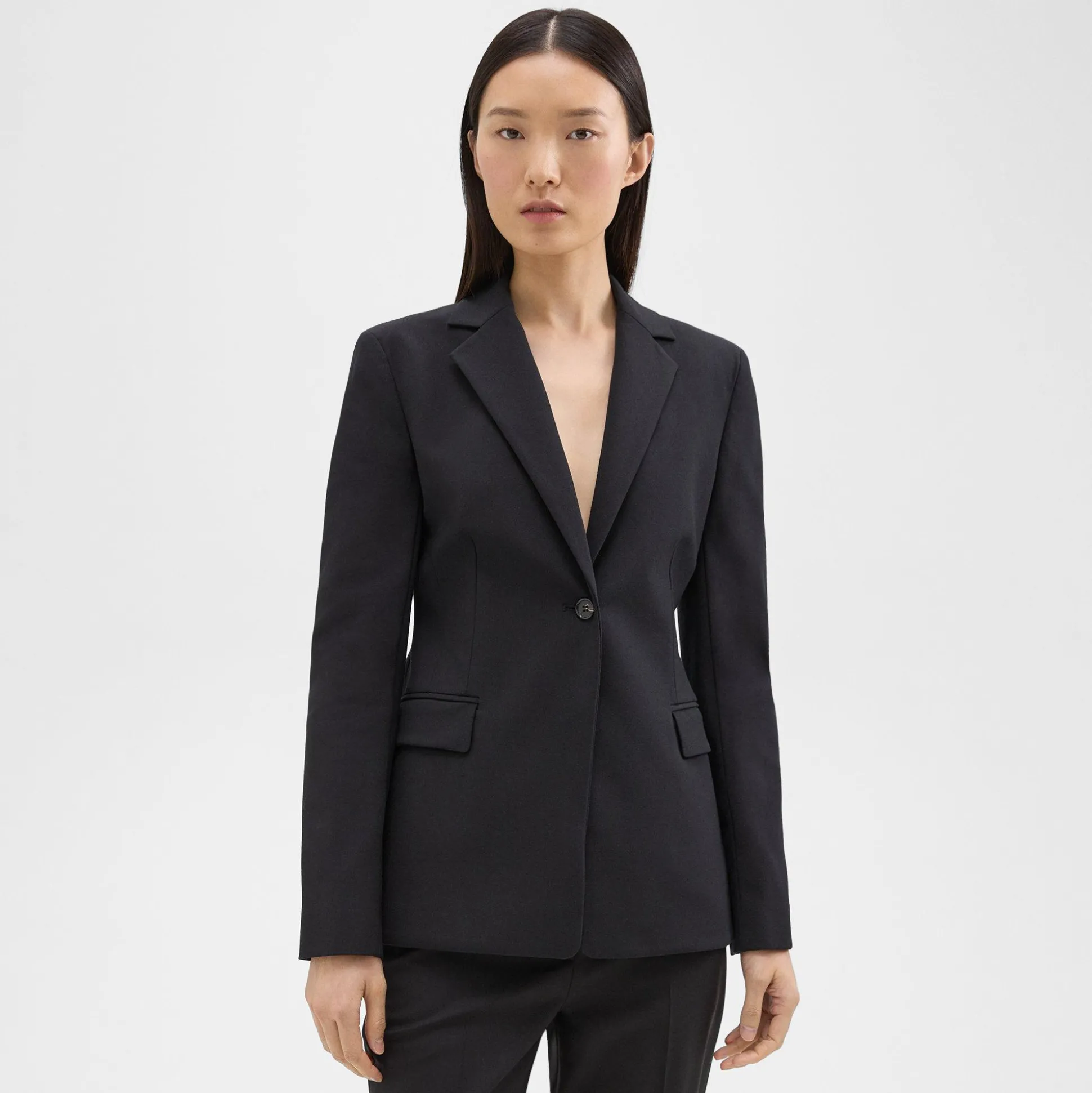 Theory Sculpted Blazer In Stretch Cotton-Blend-Women Suits|Blazers + Jackets