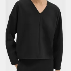 Theory Sculpted V-Neck Top In Double-Knit Jersey-Women Tops|T-Shirts