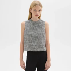 Theory Shell Top In Canvas Tweed-Women Tops