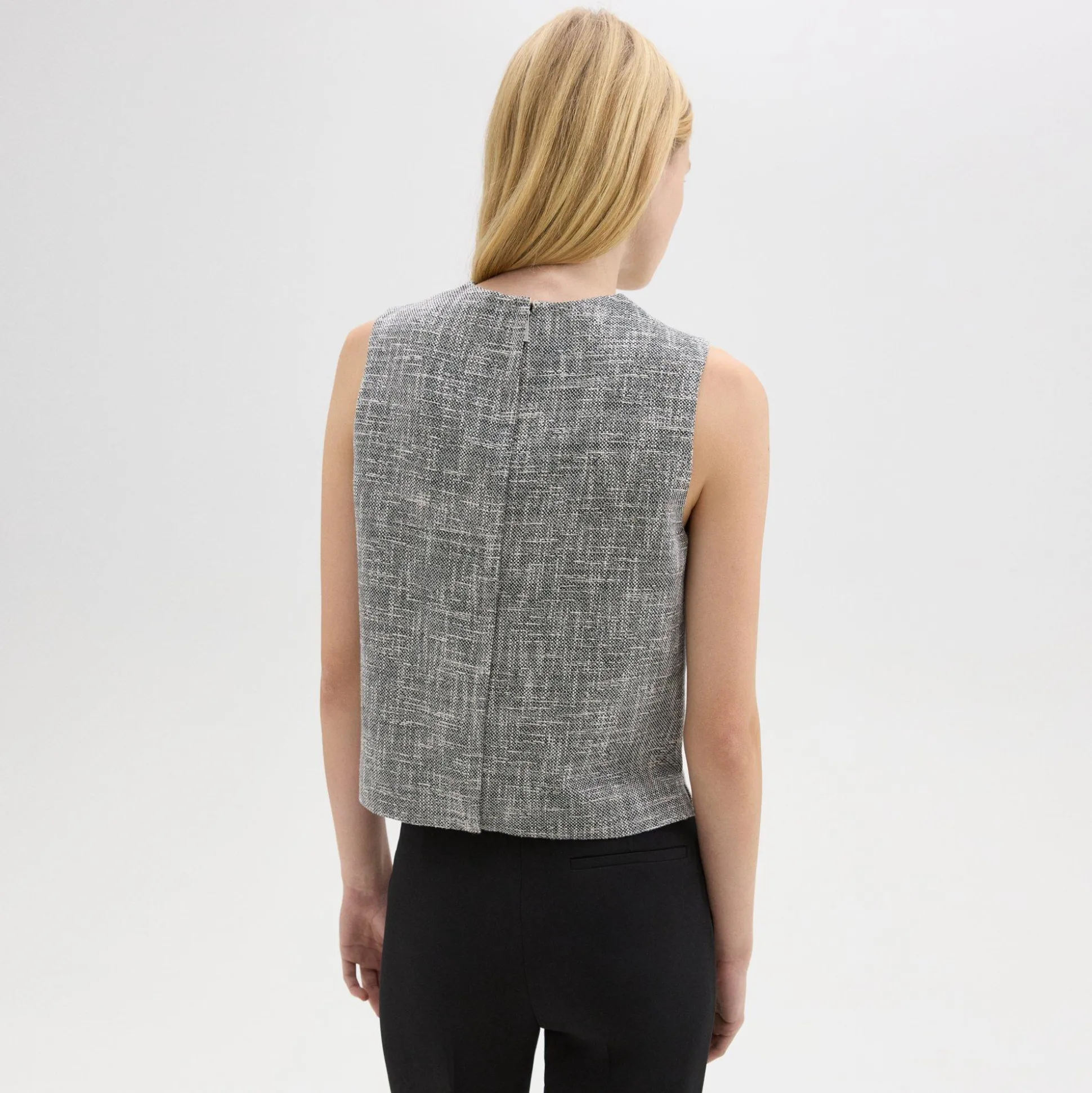 Theory Shell Top In Canvas Tweed-Women Tops